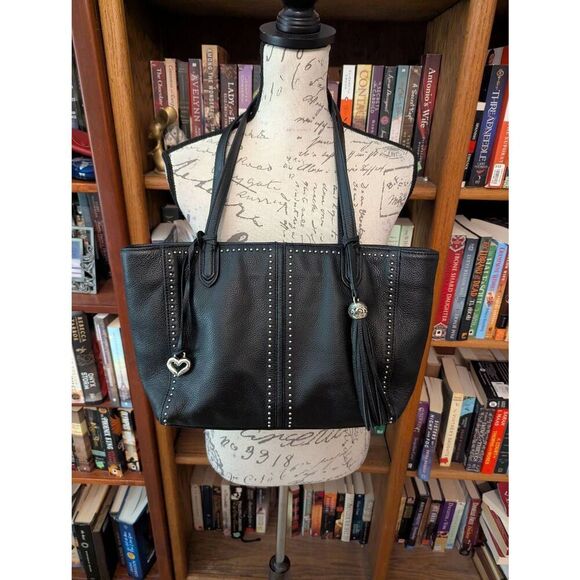 Brighton F450241 Women's Black Leather Shoulder Bag Purse Western Tassel - Picture 1 of 9